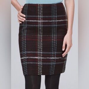 White House Black Market Pencil Skirt Burgundy/Black 0P